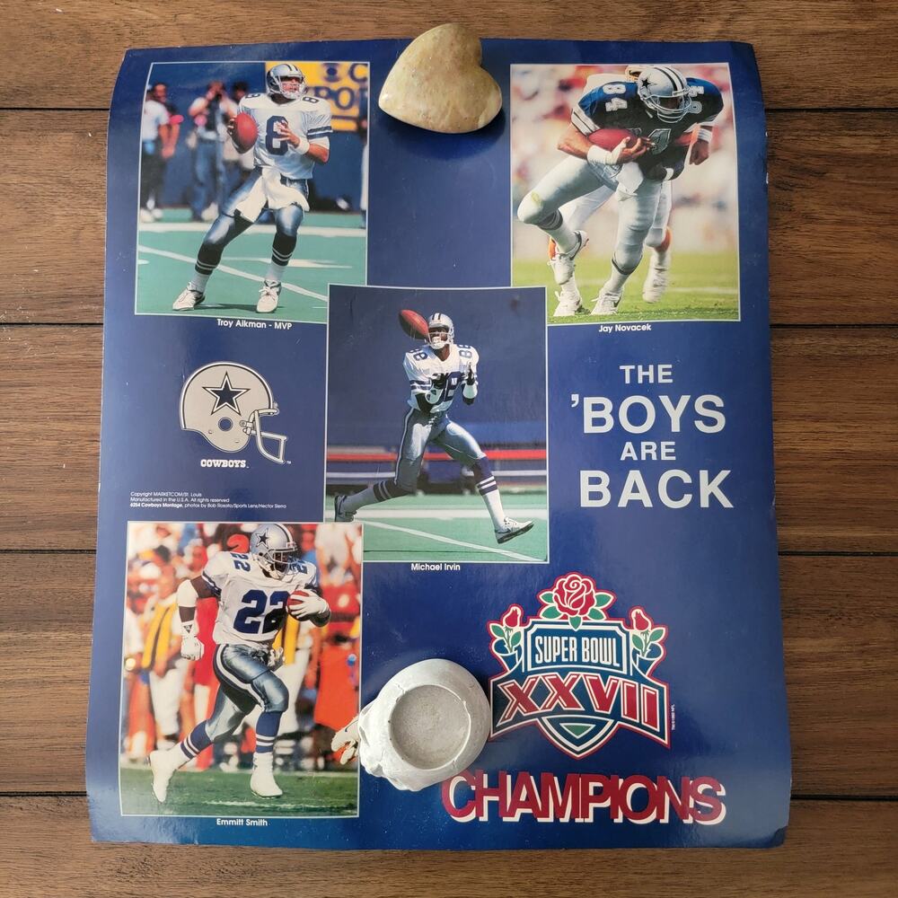 VTG Poster Superbowl XXVII Rose Bowl 1993 Dallas Cowboys The Boys Are Back